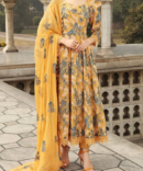 EMBROIDERED 3PC LAWN DRESS WITH EMBROIDERED CHIFFON DUPATTA